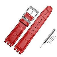 Amazon.co.jp: レザー時計バンド、for スウォッチ クロコダイル